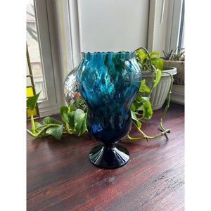 Empoli blue glass apothecary jar candy canister Italian tall large replacement